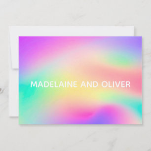 Personal Photo Multicolor Tie Dye  Elegant Wedding Save The Date