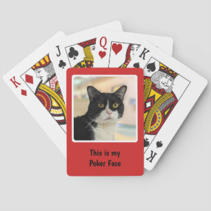 Personal Photo Red Window Frame Playing Cards