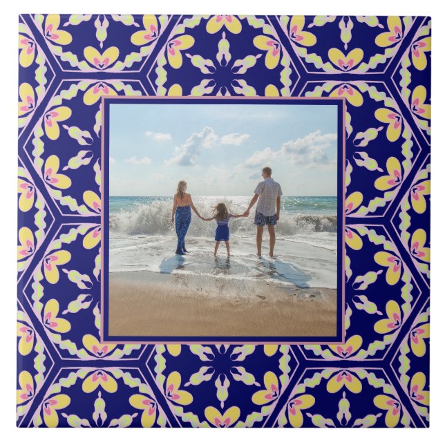 Personal Photo Spanish Mediterranean Style Pattern Tile (Front)