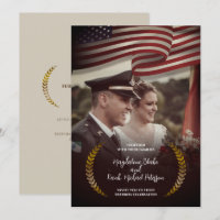 Personal Photo | USA Flag | Laurel Leaves Wedding