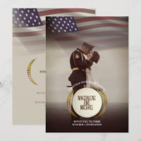 Personal Photo | USA Flag | Laurel Leaves Wedding