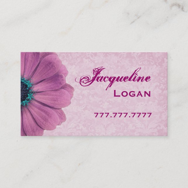 Personal Pink Daisy Business Card (Front)