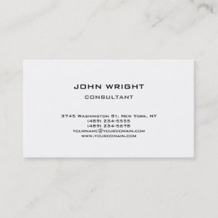 Personal Plain Simple White Attractive Stylish Business Card