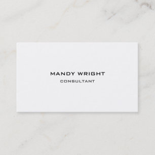 Personal Plain Simple White Attractive Two Sided Business Card