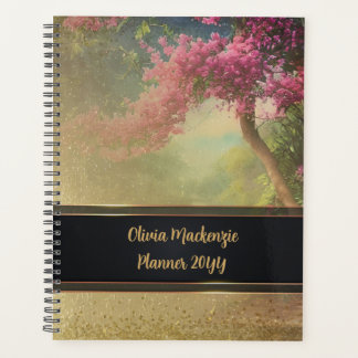 Personal Planner Gold Mist Floral Cherry Blossom.