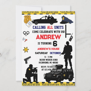 Personal Police Special Forces Birthday party Invitation