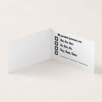Personal Pronoun Preference Card