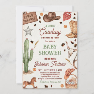 Personal Ranch CowBoy Baby Shower  Invitation