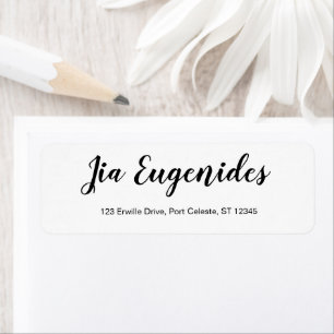 Personal Return Address Label in White Style