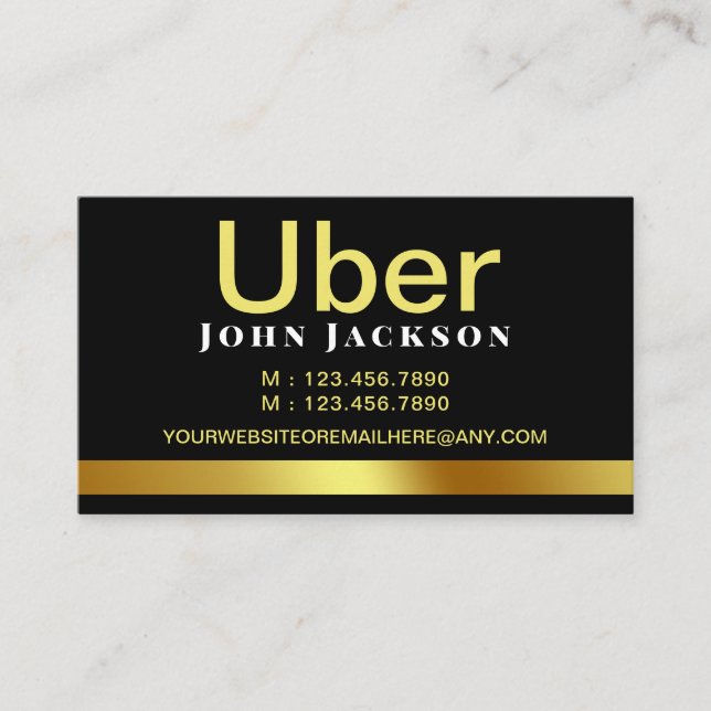Personal Ride Sharing Uber Driver QR code Business Card (Front)