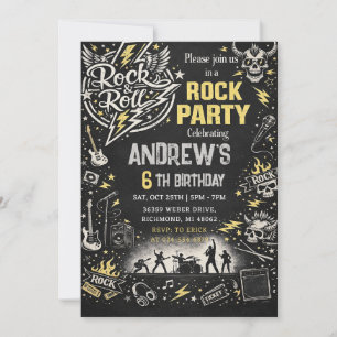 Personal Rock and Roll Birthday Party Invitation
