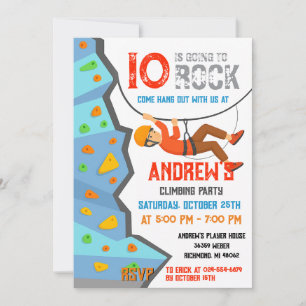 Personal Rock Climbing Birthday Party Invitation