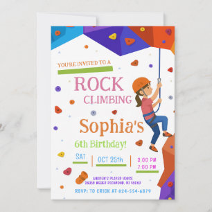Personal Rock Climbing Birthday Party Invitation