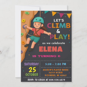 Personal Rock Climbing Birthday Party Invitation