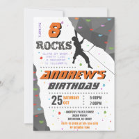 Personal Rock Climbing Birthday Party Invitation