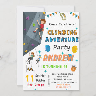 Personal Rock Climbing Birthday Party Invitation