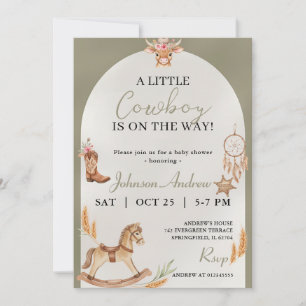 Personal rodeo Cowboy baby shower Invitation