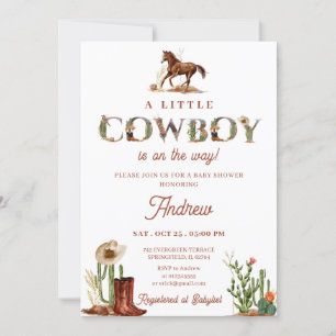 Personal Rodeo Western Cowboy Baby Shower Invitation