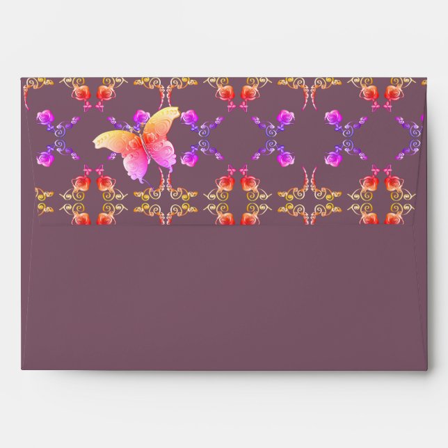 Personal Rose Hearts Stationery  Envelope (Back (Top Flap))