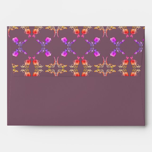 Personal Rose Hearts Stationery  Envelope (Back (Top Flap))