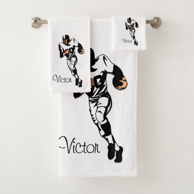 Personal Running Back Football Player Bath Towel Set (Insitu)