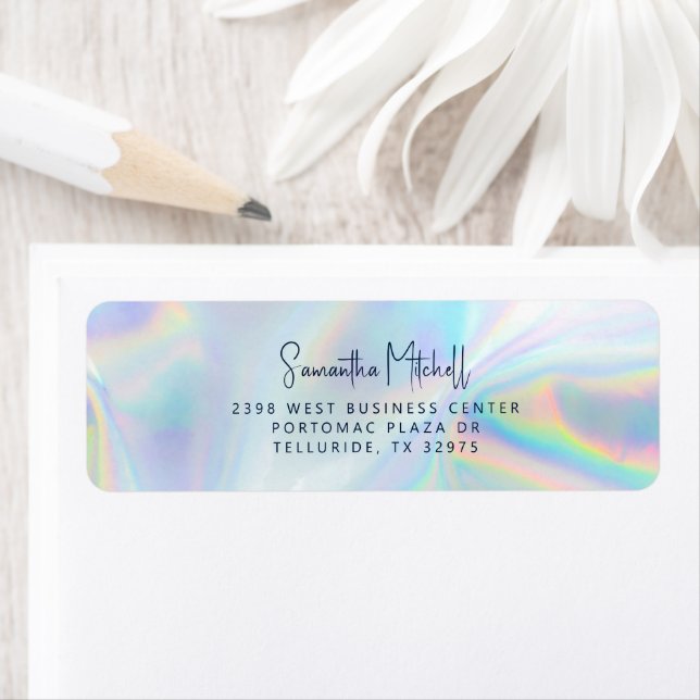 Personal Script Name Iridescent Return Address (Insitu)