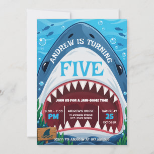 Personal Shark Birthday Invitation