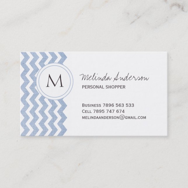 Personal Shopper Chevron Business Card (Front)