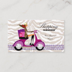 Personal Shopper Fashion Jewellery Purple Zebra Business Card