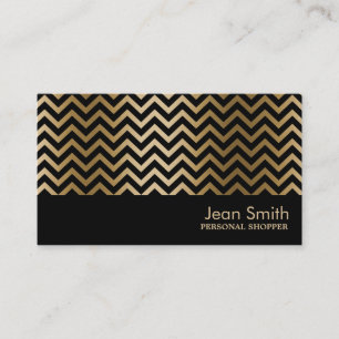  Personal Shopper Gold Chevron Stripes Business Card