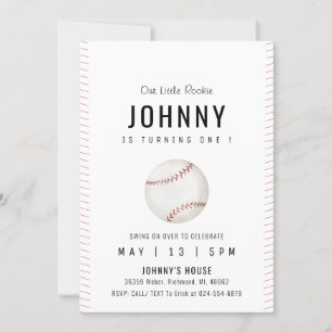 Personal Simple Baseball Birthday Party Invitation