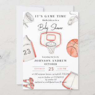 Personal Simple Basketball Baby Shower party Invitation