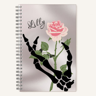 Personal Skull Hand Floral Notebook