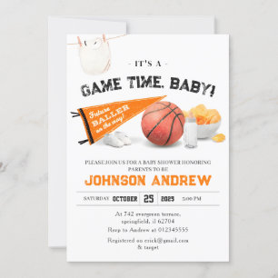 Personal Slam Dunk Basketball Baby Shower  Invitation