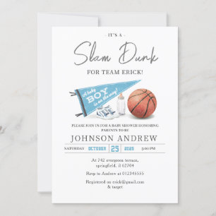 Personal Slam Dunk Basketball Baby Shower  Invitation