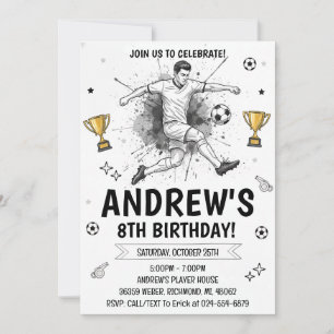 Personal Soccer Birthday Invitation