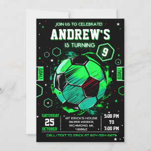 Personal Soccer Birthday Invitation