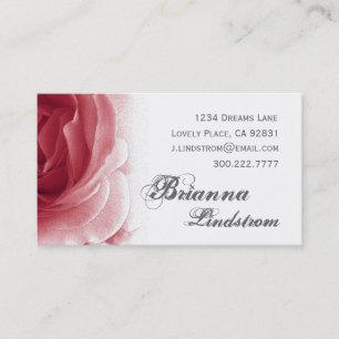 Personal Soft Red Floral Rose Template Business Card