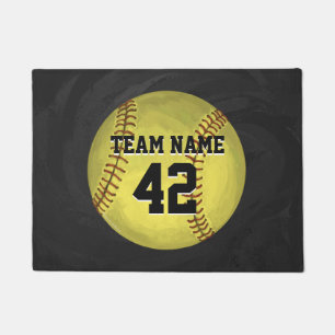 Personal Softball Art Doormat
