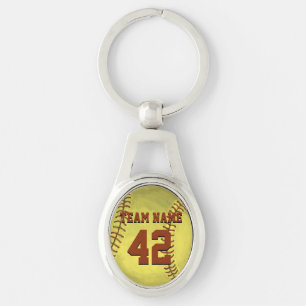 Personal Softball Art Key Ring