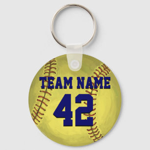 Personal Softball Art Key Ring