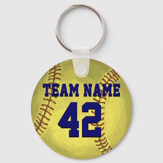 Personal Softball Art Key Ring (Front)