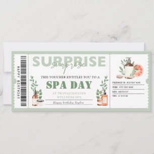 Personal Spa Day Gift Ticket Birthday Voucher Invitation