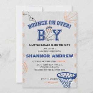 Personal Sport Digital Basketball Baby Shower Invitation