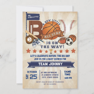 Personal  Sports All Star Baby Shower Invitation