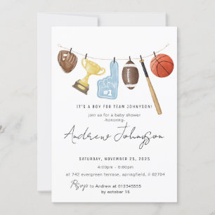 Personal Sports Baby Shower Bundle Invitation