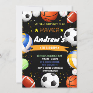 Personal Sports Birthday For kid Invitation