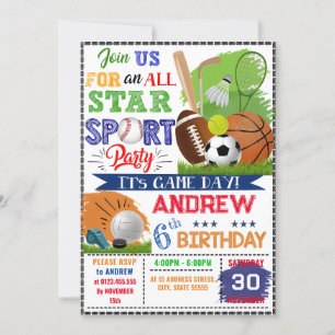 Personal Sports Birthday For kid Invitation