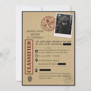 Personal Spy File with imgage Birthday Invitation