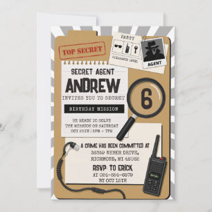 Personal Spy Kid Birthday party Invitation